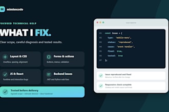 fix website bugs, responsive design, and layout issues
