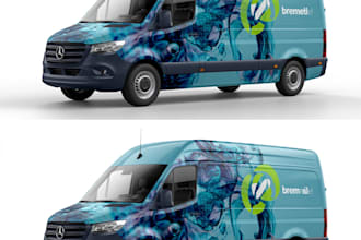 draw clean and professional car wrap, vehicle wrap design