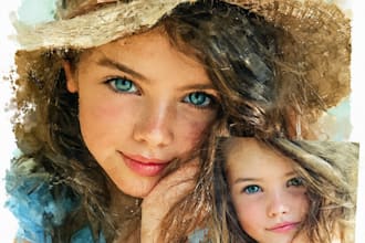 watercolor portrait painting, photo to watercolor portrait