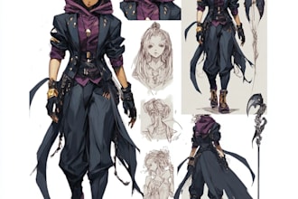 design a anime sheet character sheets in anime style