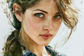 watercolor portrait painting, photo to watercolor portrait