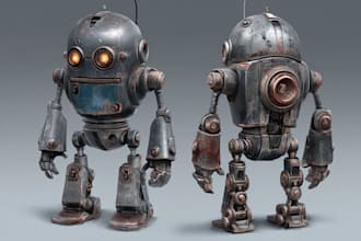 design any type of robot, cyborg, armor or mecha in line art
