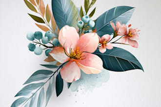 do watercolor illustration, botanical family paintings