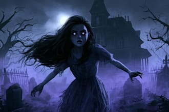 create dark fantasy horror character artwork