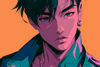 anime character an illustration and anime character