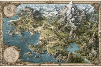 illustrate a unique vector map, realistic or fantasy