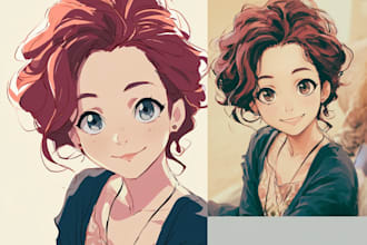 illustrate a custom manga style anime portrait
