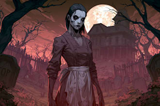 draw horror character design illustration