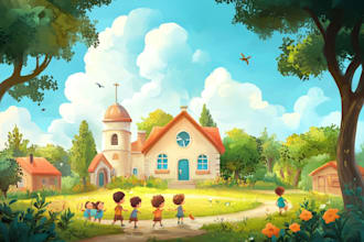make a kids book and children book illustration