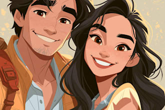 draw cartoon portrait in disney cartoon