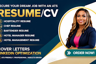 create a professional hospitality, chef, hotel and restaurant resume