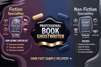 ghostwrite fiction novel and non fiction book for KDP