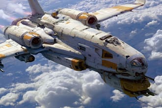 design spaceship, sci fi illustration and sci fi art