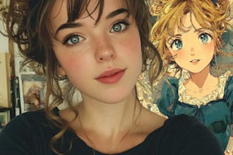 draw a portrait in semi realism style
