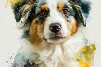 turn your dog or cat into elegant watercolor art