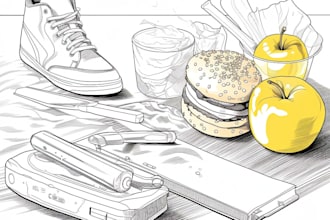 draw a detailed line art of your product, image or sketch