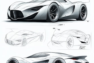sketch a car or vehicle design concept using digital drawing
