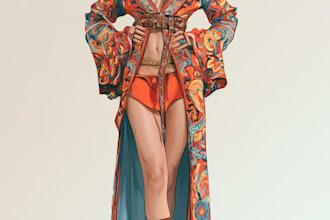create a simple fashion illustration