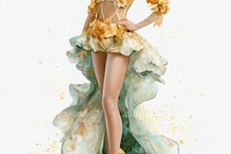 create digital fashion illustration, sketch or portrait