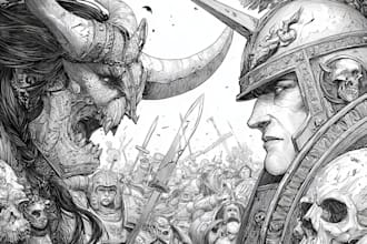 create grimdark warhammer 40k inspired character art and illustrations