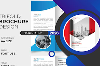 design a professional brochure, flyer, trifold brochure and bifold