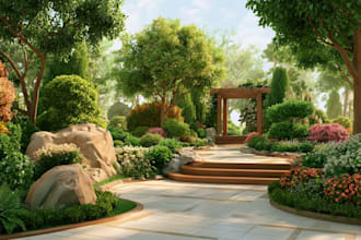do landscape design and 2d render