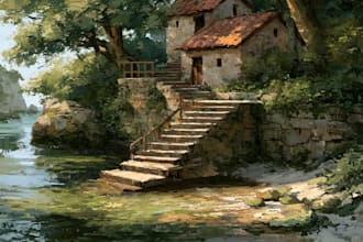 design custom oil painting landscape and nature art