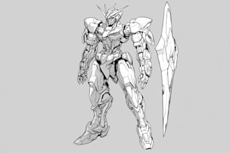 do mecha robot gundam illustrations