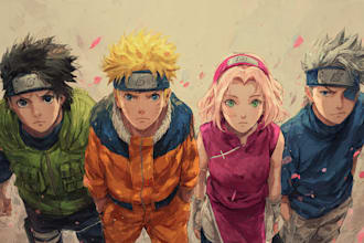 draw you in dragonballz or naruto style
