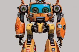 design custom futuristic mecha robot artwork