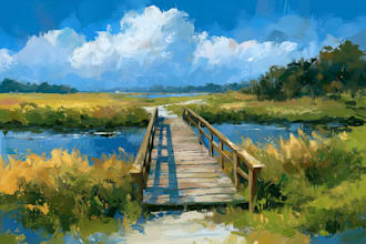 paint landscape in oil painting