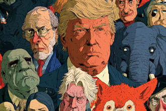 stunning digital political cartoon for political cartoon