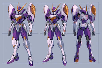 do mecha robot gundam illustrations