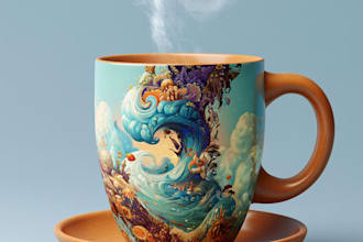 create coffee mug design, custom mug design