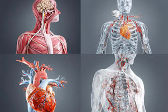 create professional veterinary anatomy illustration