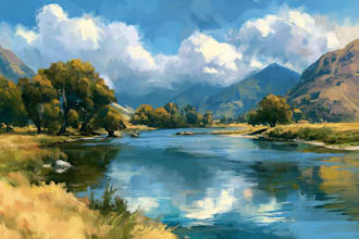 paint oil painting landscape