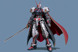 do mecha robot gundam illustration
