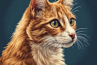 create personalized pet portrait illustrations and for you