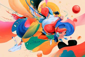 do an awesome abstract art or color abstract painting