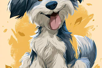 draw disney pet portrait illustration