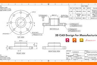 design for manufacturing, 2d cad drawing mechanical drawing, 3d product design