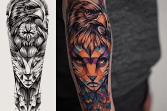 create floral tattoo illustration with elegant botanical design
