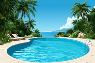 draw swimming pool site plan, 3d pool design, permit set