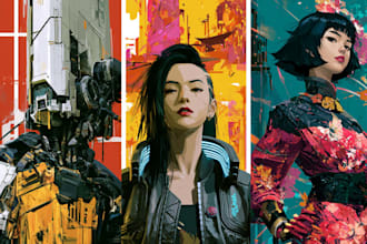 do cyberpunk futuristic city art