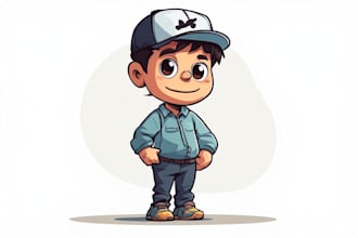 create a cartoon minimalist mascot style
