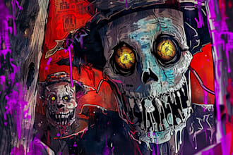 draw creepy horror characters and monster art