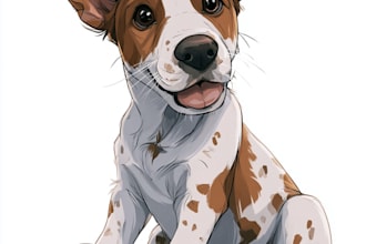 draw disney pet portrait illustration