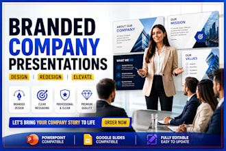 design branded company powerpoint presentation redesign company deck