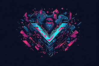 design cyberpunk, mecha, techwear or streetwear logo