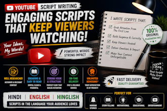 write engaging youtube scripts and compelling stories